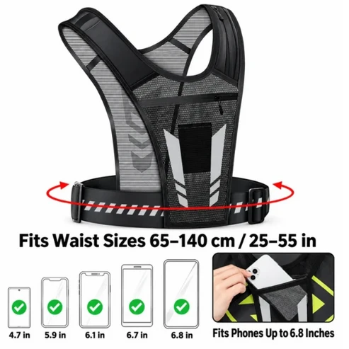 Fits waist 65-140 cm and phones up to 6.8 inches