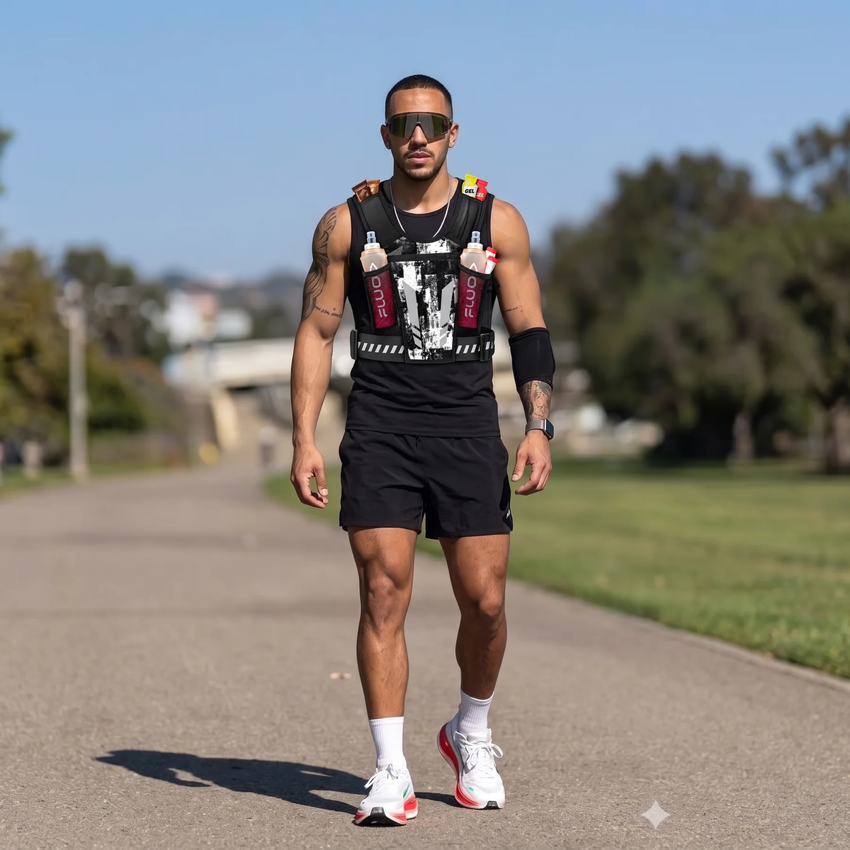 Runner wearing the Runnex vest